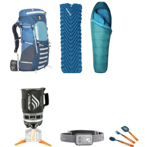 Basic Backpacking Bundle for One, Rent for $25 per day.