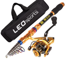 Load image into Gallery viewer, Leo Sport Fishing Rod and Reel Combo Telespin Rod, Rent for $7 per day.